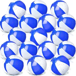 48 Pack 12 Inch Inflatable Beach Balls Bulk Pool Game Balls Balloons Colored Beach Toys Gifts for Boys Girls Games Birthday Party(Blue White)