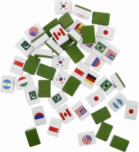 48pcs National Flag Mahjong Game Set Easy to for Fun Design for Beginners Experienced Players for Parties Gatherings
