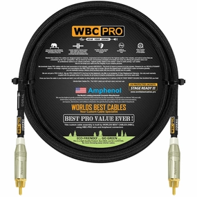 4 Foot - WBC-PRO-Quad Ultra-Silent, Ultra-Flexible, Star-Quad Center-Channel, Subwoofer Cable with Amphenol ACPR-SWH Die-Cast, Gold Plated RCA Connectors & Black Tweed Jacket – Directional Design