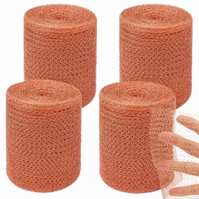 4 Pcs Copper Mesh Rodent Control Kit 5in x 33ft Rustproof Copper Mesh Roll for Mice Bat Bird Snake Snail Control Sturdy Pure Copper Mesh Wool for Hole Blocking Gardening Sealing Water Opening