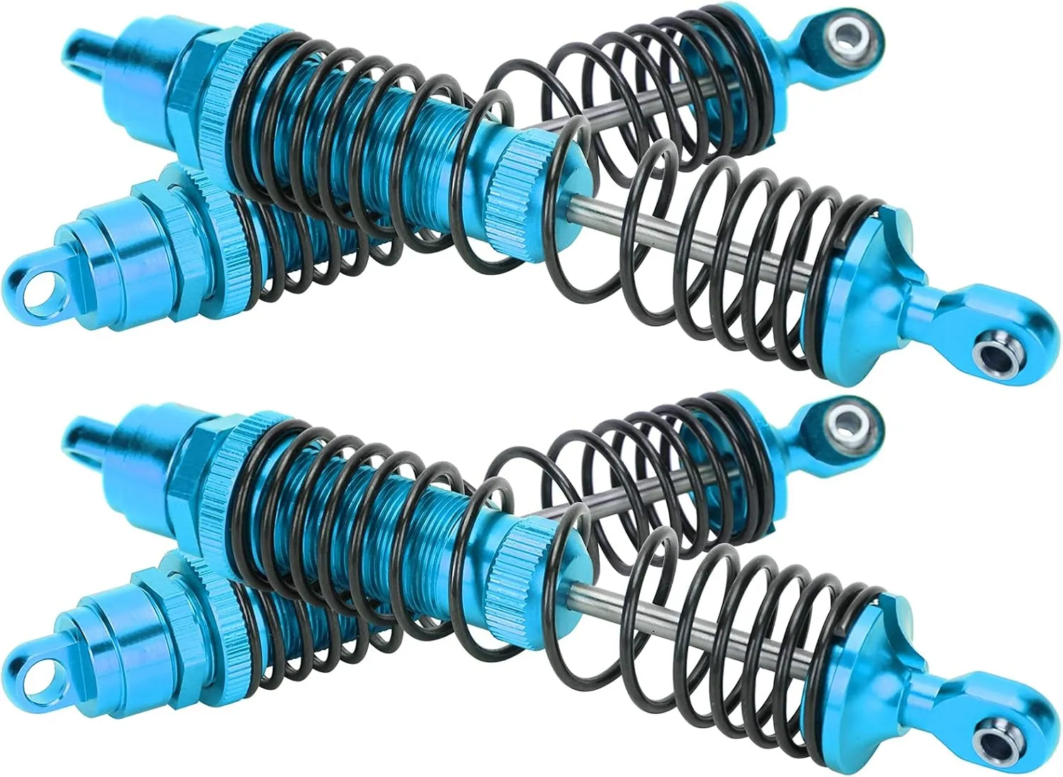 4PCS Aluminum Alloy Shock Absorbers for Slash 1/10 RC Cars - 95mm/110mm CNC Oil Filled Dampers with Adjustable Spring, Off Road Crawler & Racing Upgrade Kit (Blue)