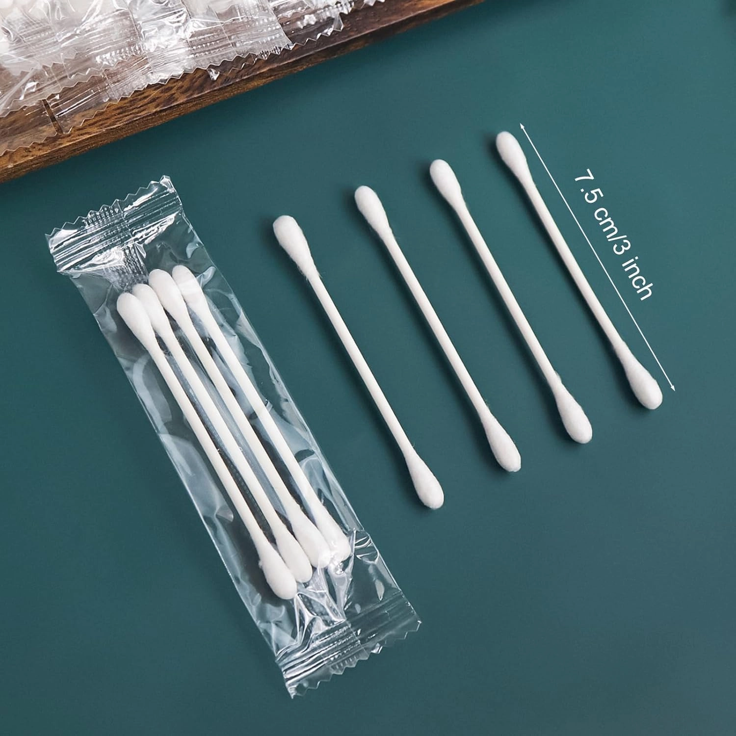 500 Pack Cotton Swabs, Individually Wrapped Cotton Swab, Individually Wrapped Double Tipped Paper Sticks for Ear, Make-up (500 pack(4pcs per Bag))