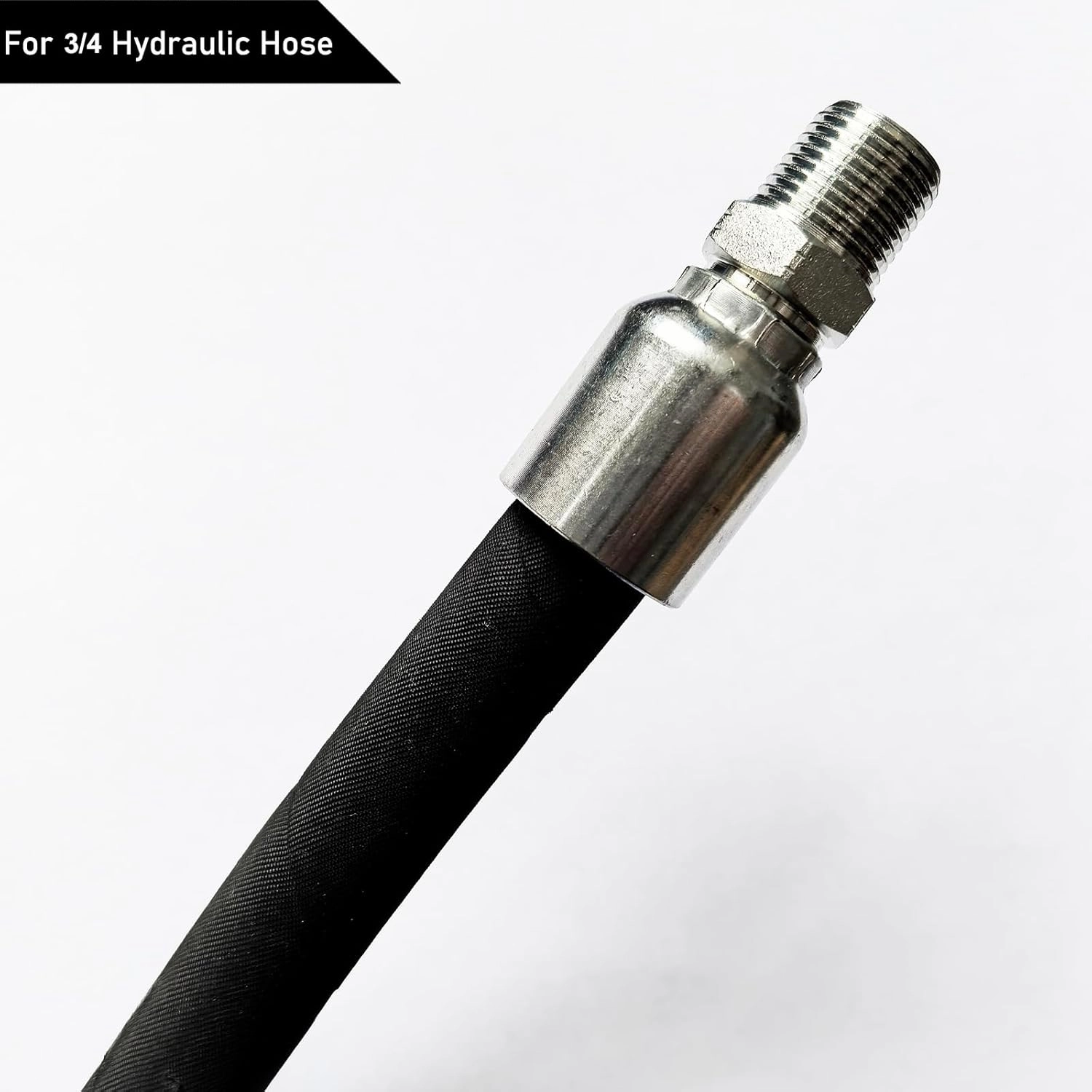 50 Ft 3/4 inch Hydraulic Hose with 20PCS 3/4" JIC 37° Female & NPTF Male Hydraulic Hose Fittings, Hydraulic Oil Flexible Hose -20℃ to 140℃ W.P.40MPa/5800Psi