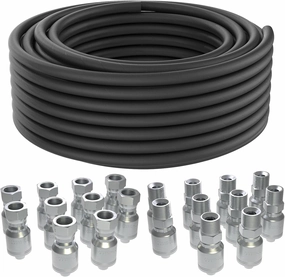 50 Ft 3/4 inch Hydraulic Hose with 20PCS 3/4" JIC 37° Female & NPTF Male Hydraulic Hose Fittings, Hydraulic Oil Flexible Hose -20℃ to 140℃ W.P.40MPa/5800Psi