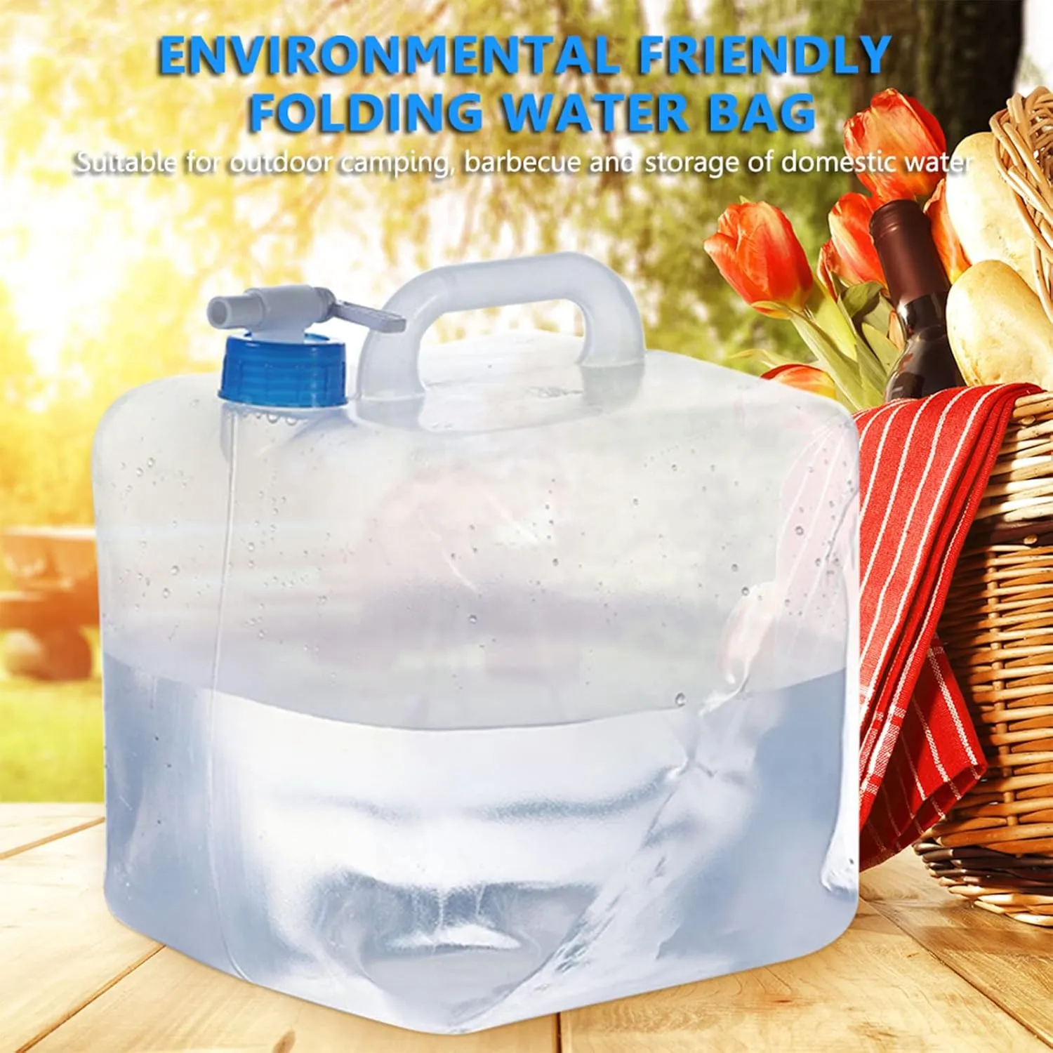 5/10/15/20L Collapsible Water Storage Bucket Portable Outdoor Camping Emergency Water Jug Foldable Drinking Bag Water Container