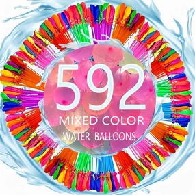 592 PCS Summer Fun Water Balloons for Kids Adults Quick Fill Water Balloons Set Summer Splash Party Easy Quick Fun Outdoor Backyard for Swimming Pool