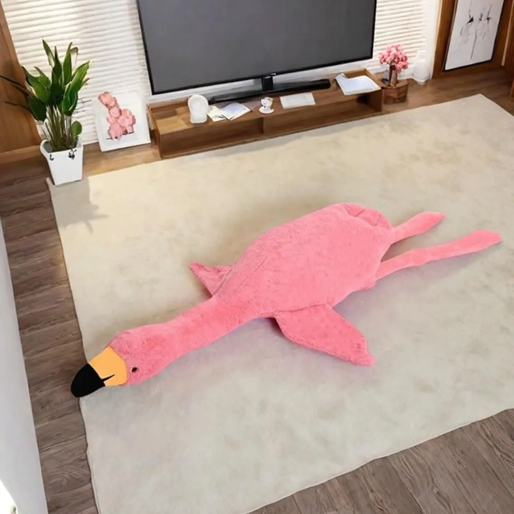 62.9in Flamingo Stuffed Animal Plush Pillow Cute Giant Plush Toy Soft Hugging Pillow Stuffed Animal for Kids Birthday