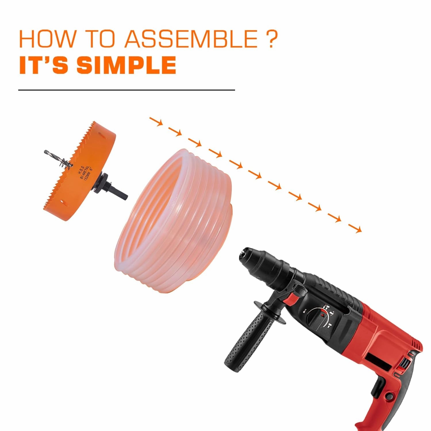 6 Hole Saw for Recessed Lights, 6 Inch Hole Cutter with Dust Bowl Catcher for Led Recessed Lighting 6 Inch and Wood Metal Drywall, Bi-Metal Construction