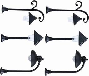 6pcs Miniature Street Lights PVC Vintage Decorative Models for Doll House