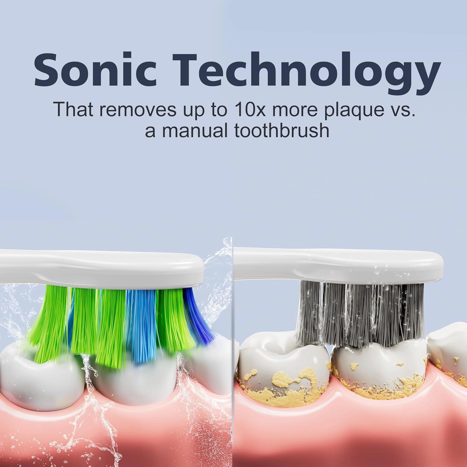 7AM2M Sonic Electric Toothbrush for Adults and Kids, with 8 Brush Heads and Travel Case,5 Modes with 2 Minutes Build in Smart Timer, One Charge Use for 90 Days, Rechargeable Toothbrushes(Black)