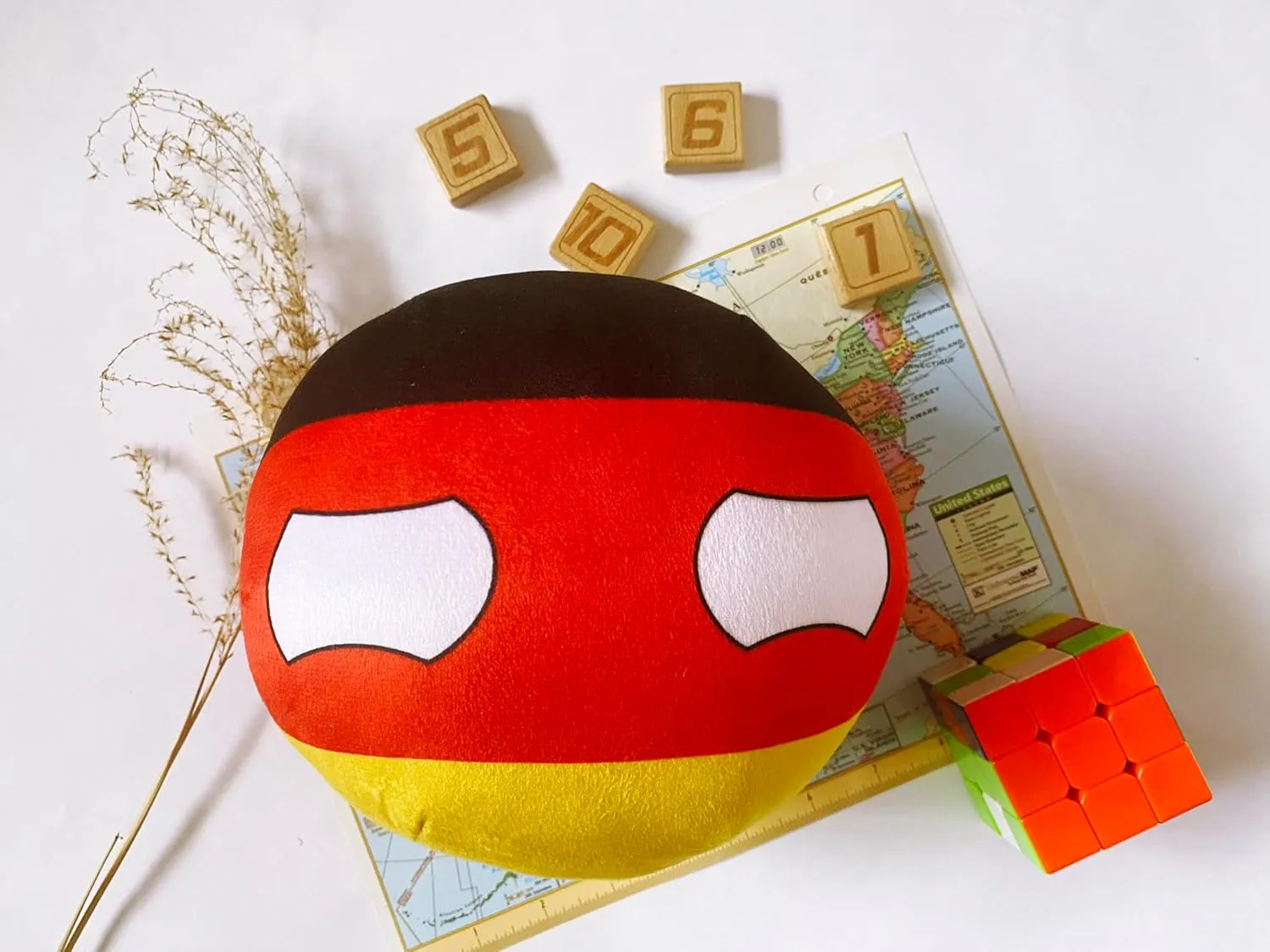 8-Inch Countryball Plushie – Soft and Cute National Ball Toy – Collectible Gift for Fans, Kids, and Plush Enthusiasts (7.Germany)