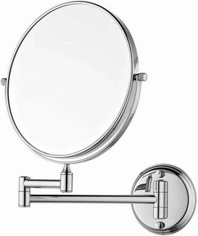 8-Inch Wall-Mounted Makeup Mirror, Double-Sided 3X Magnification, Extending Folding Mirror with 360° Swivel, Stainless Steel