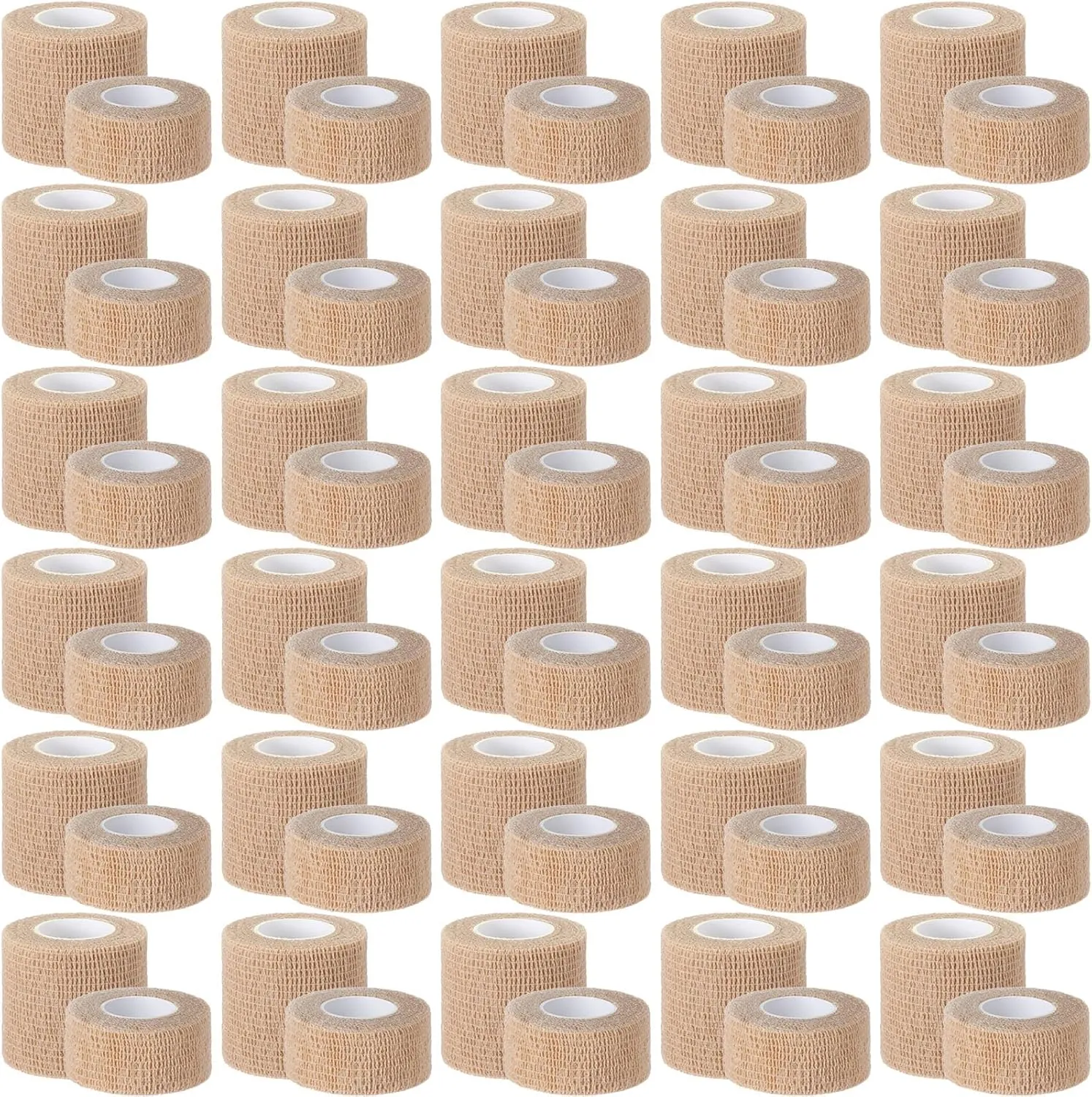96 Pcs Self Adhesive Wrap Bandages Bulk Breathable Athletic Tape Elastic Cohesive Bandage Adhesive Wrap Roll for Stretch Athletic Sports Wrist Ankle, 1 Inch x 5 Yard, 2 Inch x 5 Yard (Nude)