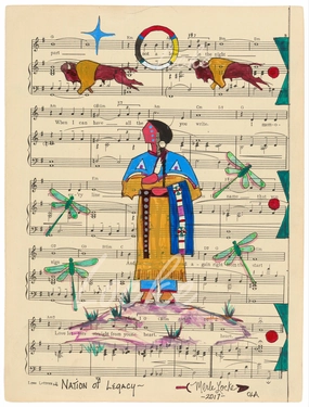 (Fine Art Print) Ledger Art on Antique Sheet Music ~ Nation of Legacy
