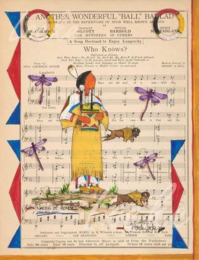 (Fine Art Print) Ledger Art on Antique Sheet Music ~ Who Knows? / Nation of Honors