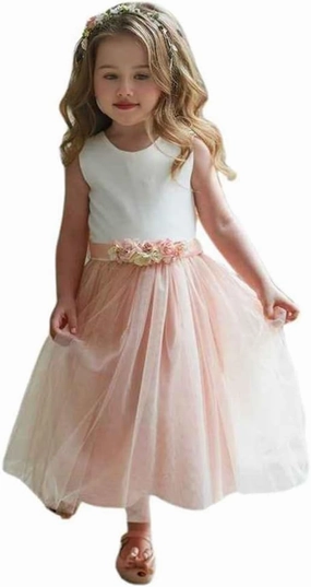 a-line Flower Girl Dress lace Floral Floor Length Cute Tulle Ball Gown Dresses