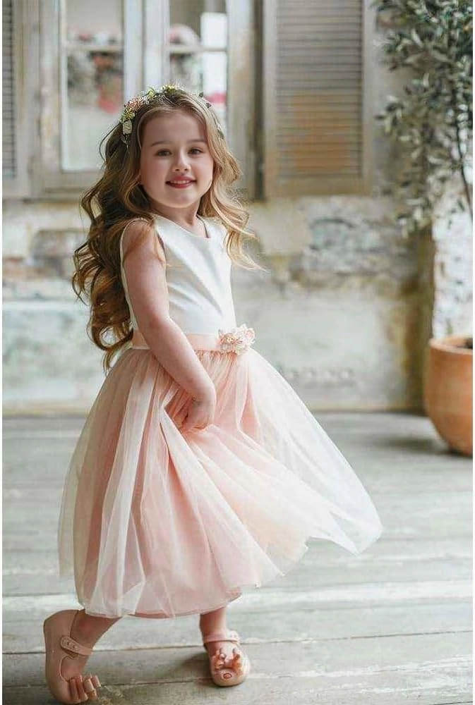a-line Flower Girl Dress lace Floral Floor Length Cute Tulle Ball Gown Dresses