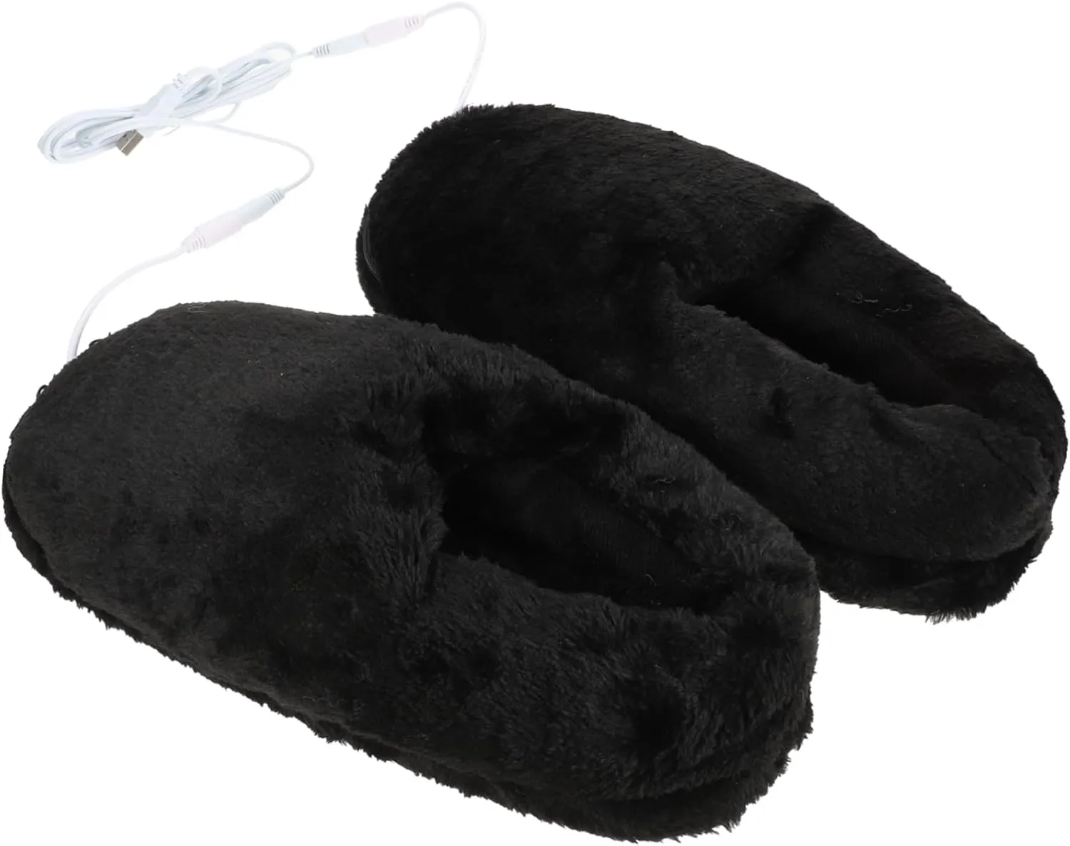 ABOOFAN Mens Rechargeable Heated Sliers 5v Electric Foot Warmer Slippers Indoor Heating House Shoes Black Comfortable Winter Warm Shoes