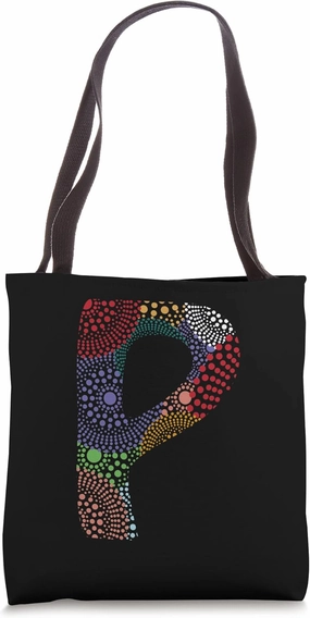 Aboriginal Art Letter P Tote Bag