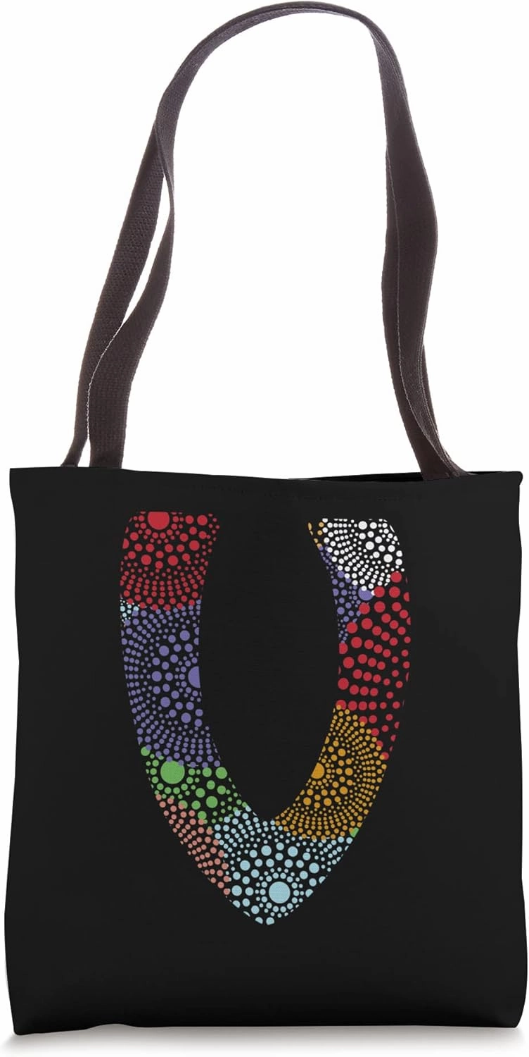 Aboriginal Art Letter V Tote Bag