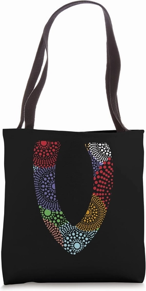 Aboriginal Art Letter V Tote Bag