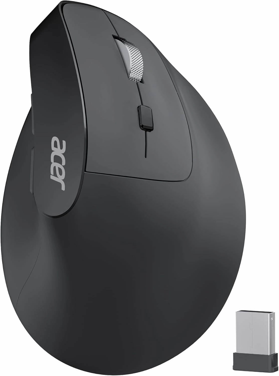 acer Ergonomic Mouse Wireless, 1000/1200/1600 Adjustable DPI Vertical Mouse with 6 Buttons, Rechargeable Ergo Mice with 2.4GHz USB Receiver for Computer, Laptop, PC, iMac and Desktop
