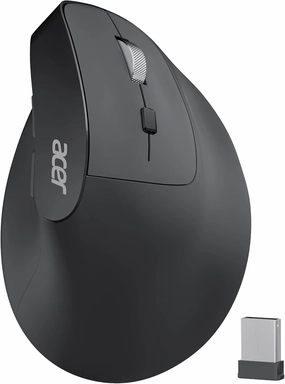 acer Ergonomic Mouse Wireless, 1000/1200/1600 Adjustable DPI Vertical Mouse with 6 Buttons, Rechargeable Ergo Mice with 2.4GHz USB Receiver for Computer, Laptop, PC, iMac and Desktop