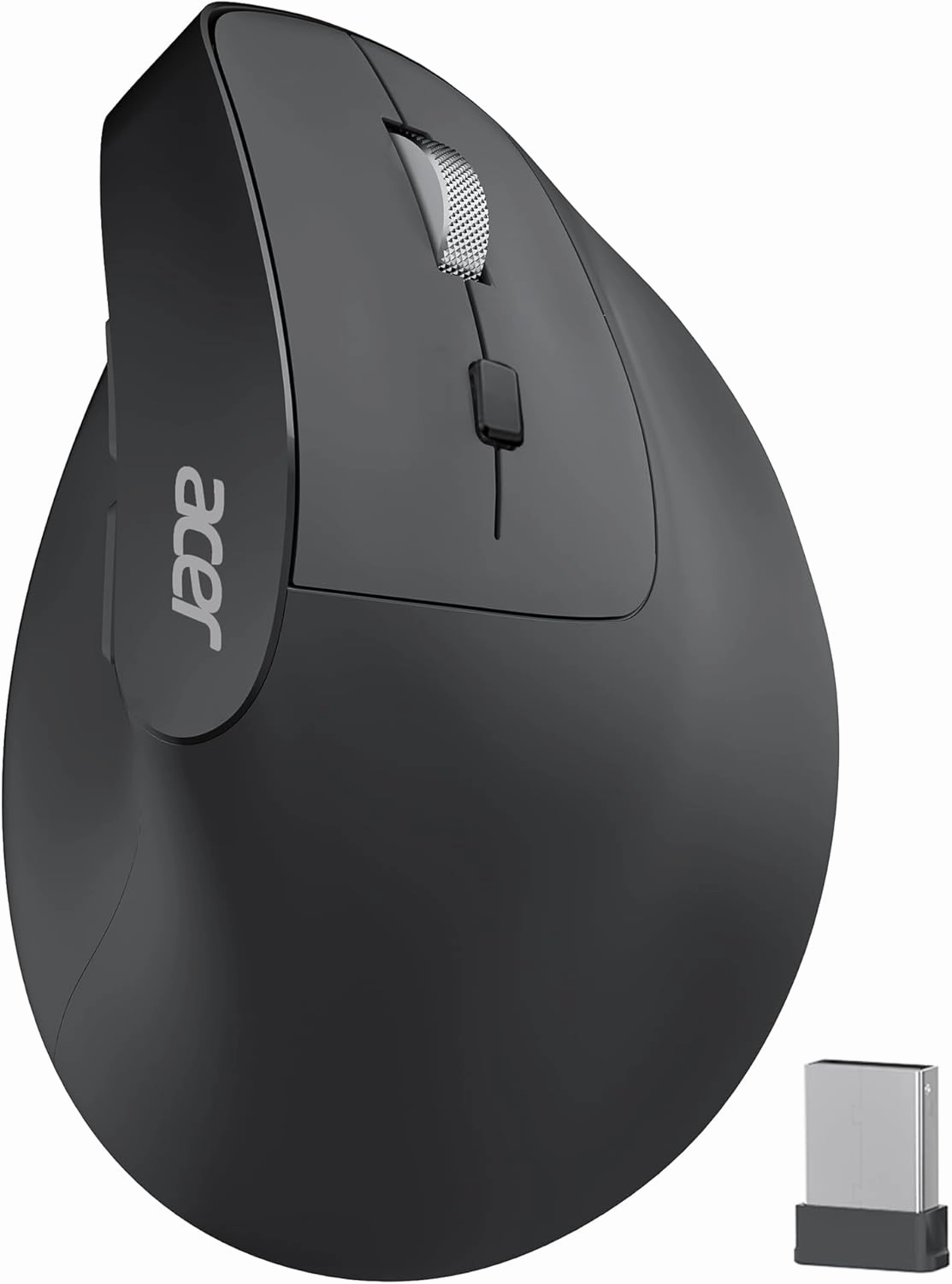 acer Ergonomic Mouse Wireless, 1000/1200/1600 Adjustable DPI Vertical Mouse with 6 Buttons, Rechargeable Ergo Mice with 2.4GHz USB Receiver for Computer, Laptop, PC, iMac and Desktop