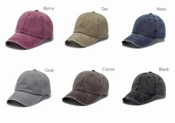 Acid Wash Solid Ball Caps