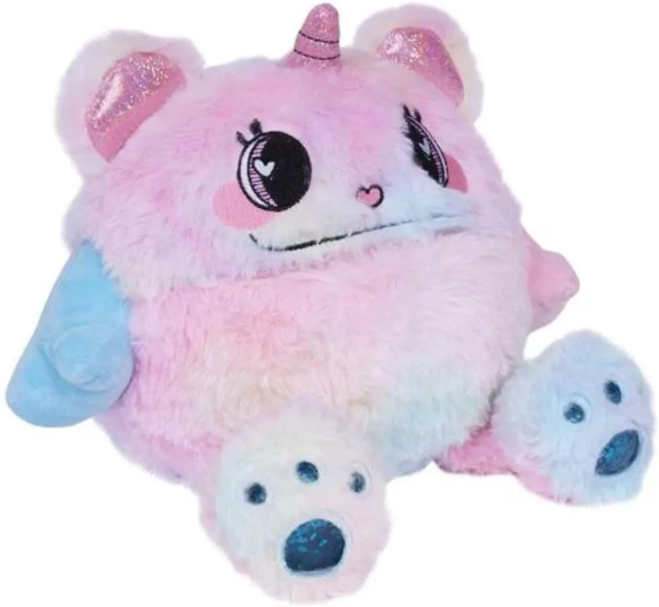 ADORA Cuddle Monster 7” Ultra-Soft Stuffed Animal Fidget Toy with Adorable Pink Glittery Details, Birthday Gift for Ages 3  - Happy Teddy
