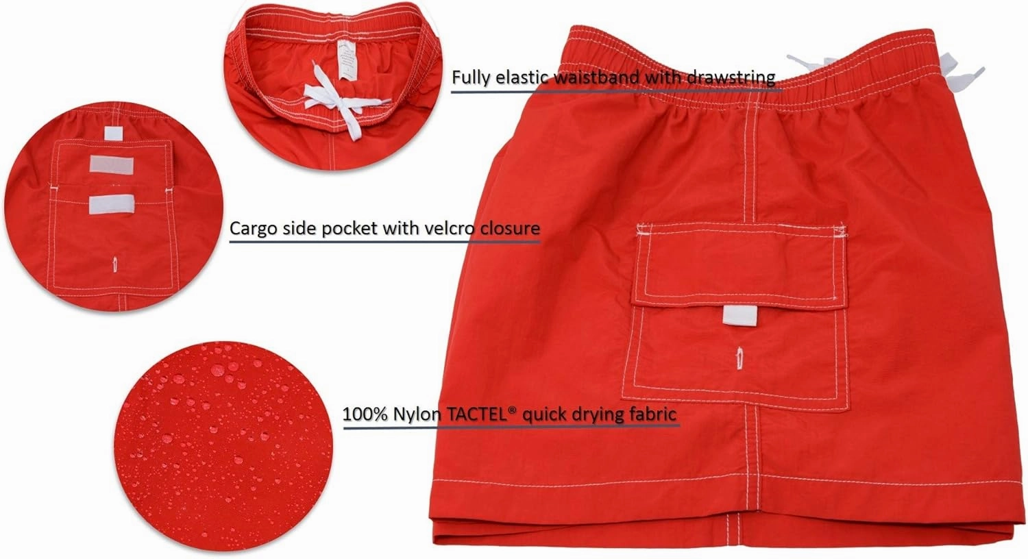 Adoretex Women's Quick Dry Elastic Waistband Lightweight Swim Board Shorts