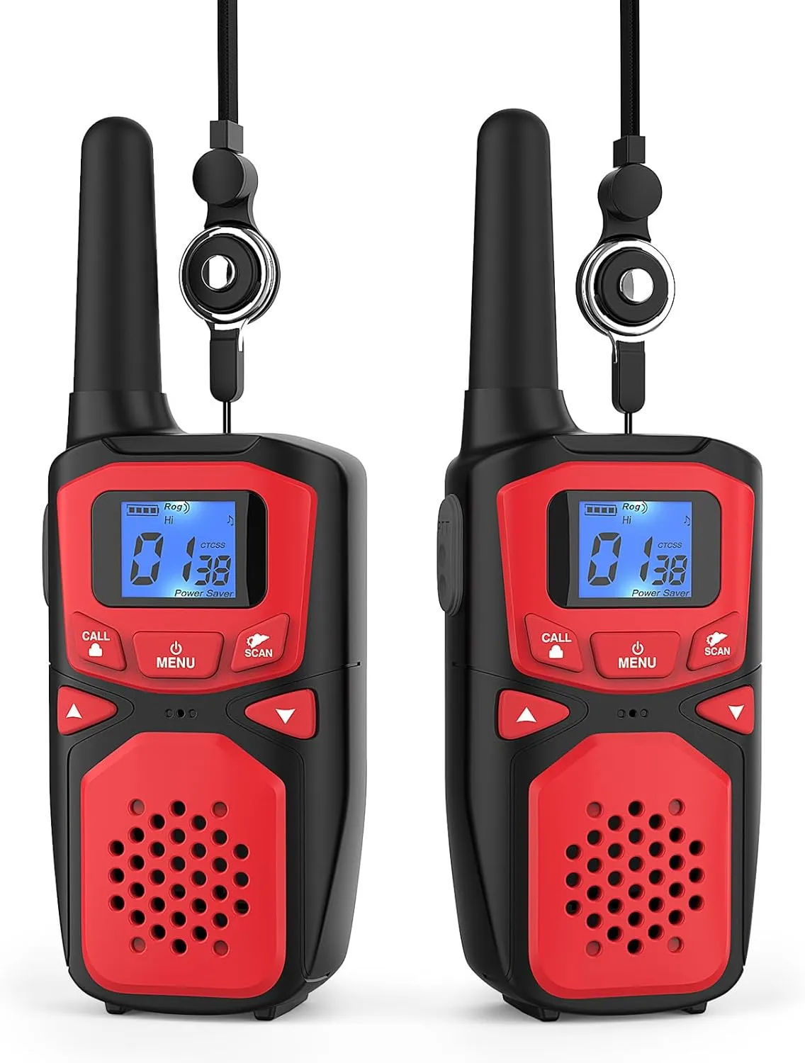 Adult Walkie Talkies Long Range Rechargeable Portable Two-Way Walkie Talkie, Camping Gear, SOS Sirens, NOAA Weather Alarms, Kid's Toys, Easy-to-Use Walkie Talkies,2 Packs(No Batteries)