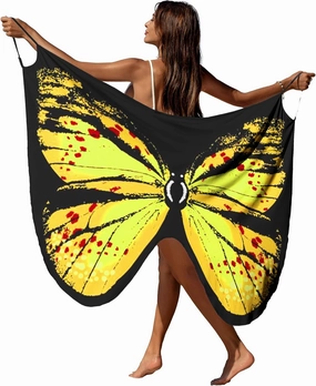 AI'MAGE Womens Butterfly Swimsuit Cover Up Beachwear Spaghetti Strap Wrap Dress Lightweight Sarong Coverups S-XL