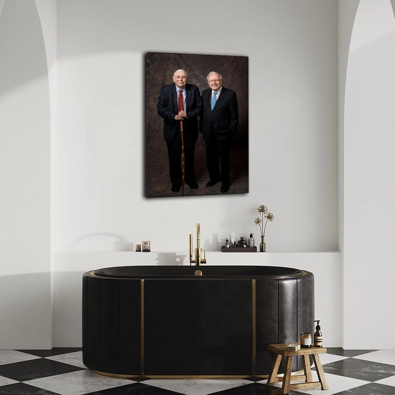 AINHJY Charlie Mungers And Warren Buffett Black And White Portrait Art Poster (1) Canvas Painting Wall Art Poster for Bedroom Living Room Decor 20x30inch(50x75cm)