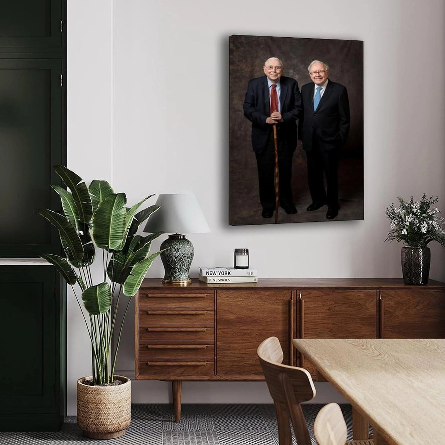 AINHJY Charlie Mungers And Warren Buffett Black And White Portrait Art Poster (1) Canvas Painting Wall Art Poster for Bedroom Living Room Decor 20x30inch(50x75cm)
