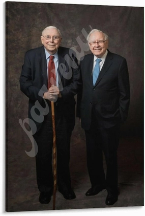 AINHJY Charlie Mungers And Warren Buffett Black And White Portrait Art Poster (1) Canvas Painting Wall Art Poster for Bedroom Living Room Decor 20x30inch(50x75cm)