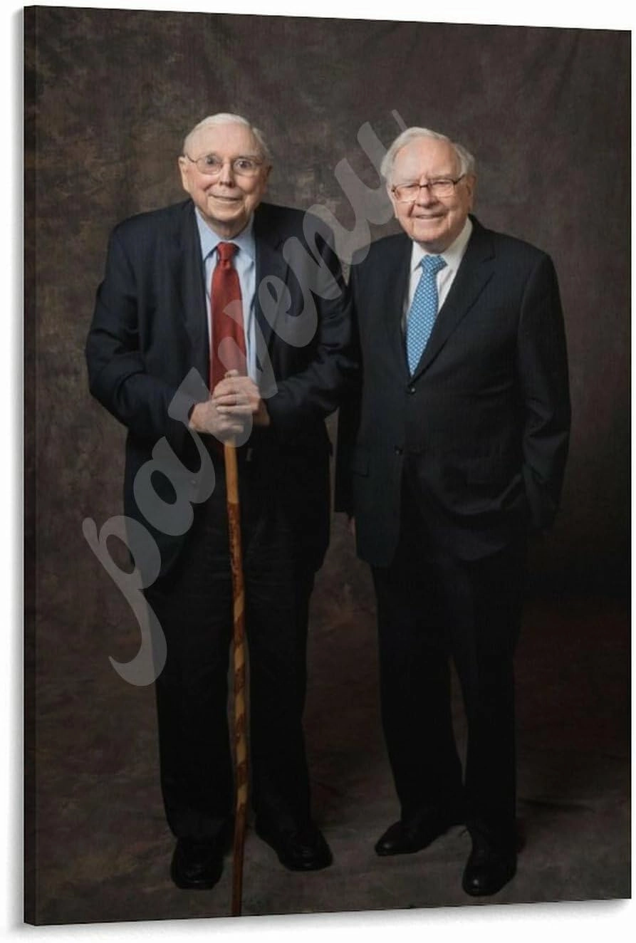 AINHJY Charlie Mungers And Warren Buffett Black And White Portrait Art Poster (1) Canvas Painting Wall Art Poster for Bedroom Living Room Decor 20x30inch(50x75cm)