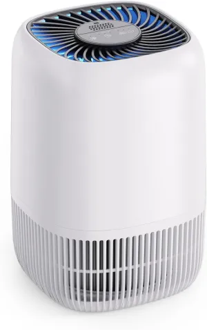 Air Purifiers for Home with H13 True HEPA Filter Up to 1076 Ft² for Pet Hair, Odors, Pollen, Smoke, Compact Air Cleaner with 3 Speeds, Timer, Aroma Quiet 360°Intake Filter, White