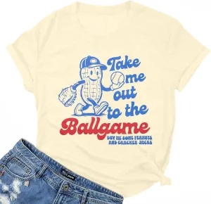 ALLTB Baseball Shirts Women Funny Baseball Mom Shirt Ballgame Graphic Tshirt Game Day Fan Tee Casual Short Sleeve Top