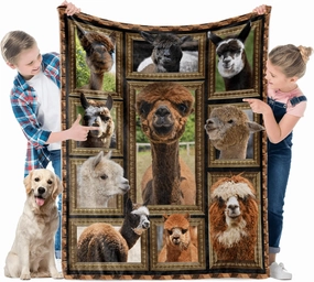 Alpaca Blanket for Kids Soft Throw Blanket for Couch Bed Sofa Living Room, Cozy Fleece Blankets and Throws Warm Flannel Travel Blanket for Boys Girls, Alpaca Gifts for Baby Toddler, 40" x 50