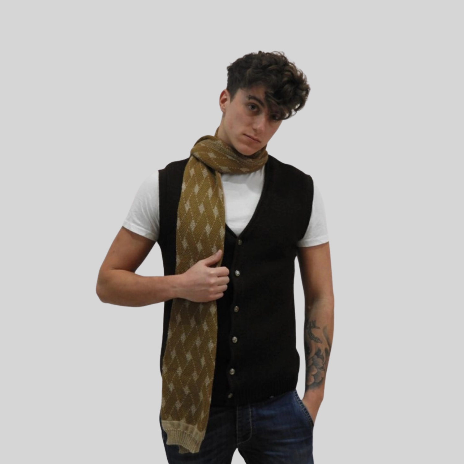 Alpaca Scarf Brick design