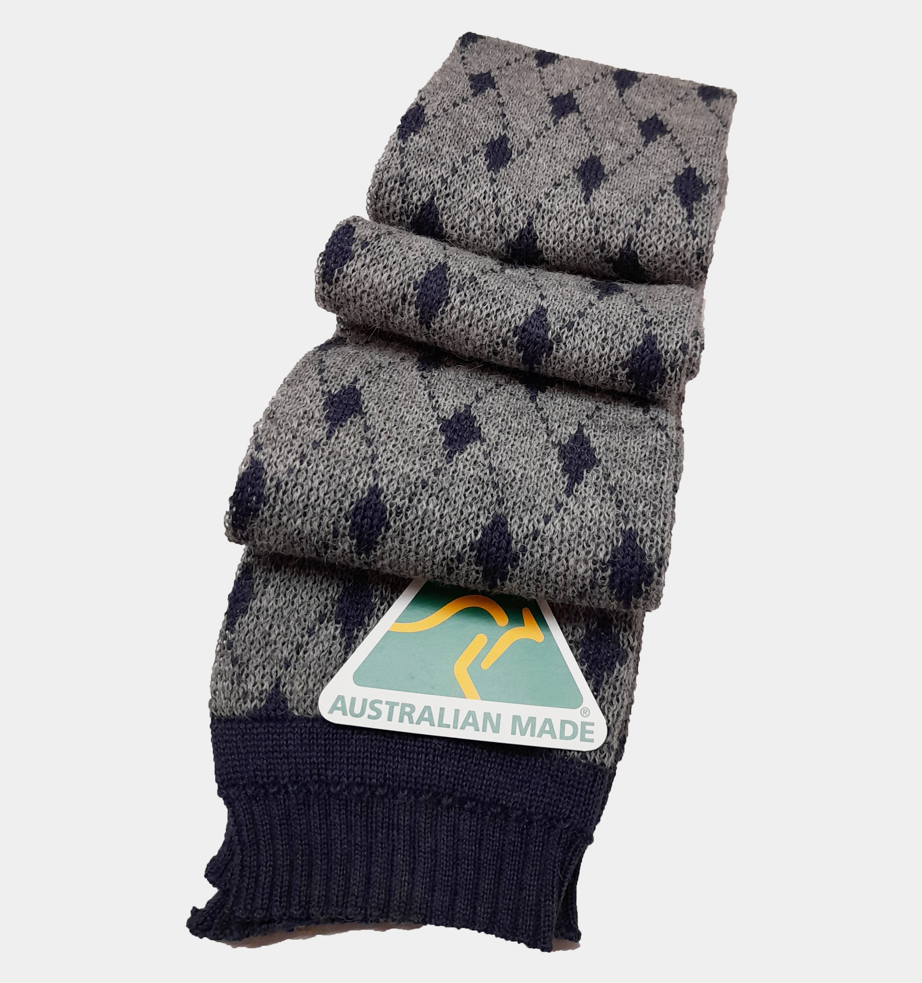 Alpaca Scarf Bricks Design Grey/Blue