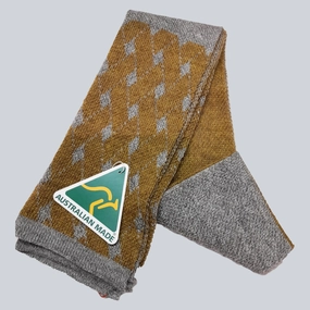 Alpaca Scarf Scotland Design Mustard/Gray