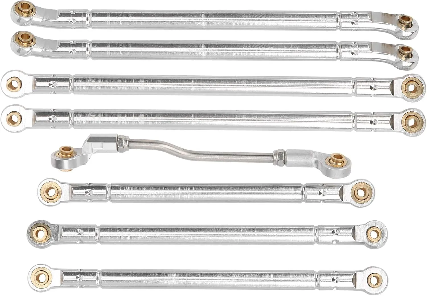Aluminum Link Rod, Anti Collision Flexible RC Car Link Rod for Axial SCX10 III RC Model Car (Silver)