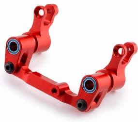 Aluminum Front Bellcrank Steering Assembly for Tra-xxas 1/16 Mini Maxx 4WD RTR Brushless Monster Truck RC Car Upgrades Parts (Red)