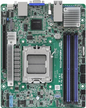 AM5D4ID-2T/BCM Deep mini-ITX Server Motherboard AMD Ryzen 7000 AM5 (LGA 1718) KNOLL3 X300 Dual 10G LAN