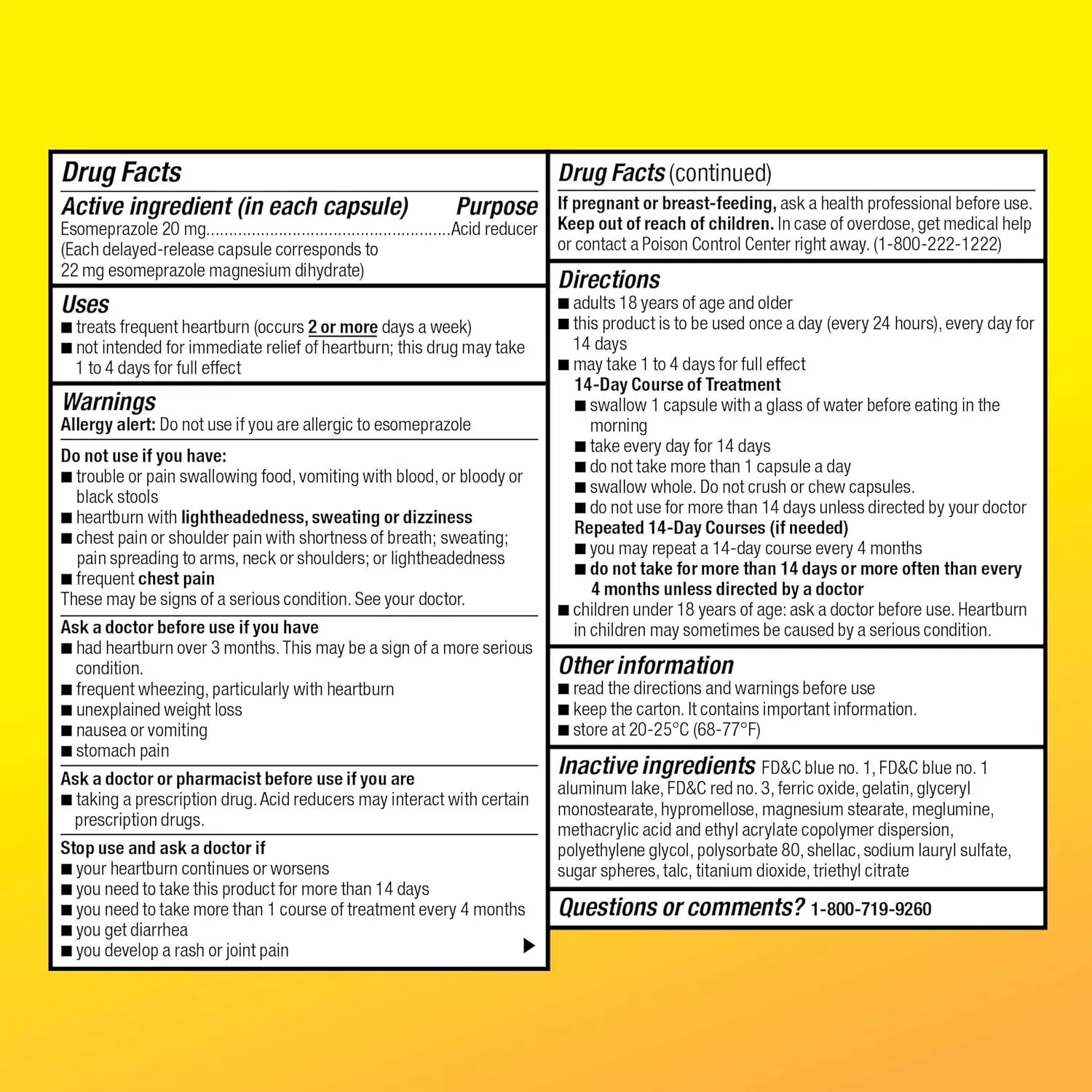 Amazon Basic Care Esomeprazole Magnesium Delayed-Release Mini Capsules, 20 mg, Acid Reducer, 24 Hour Heartburn Medicine, 42 Count