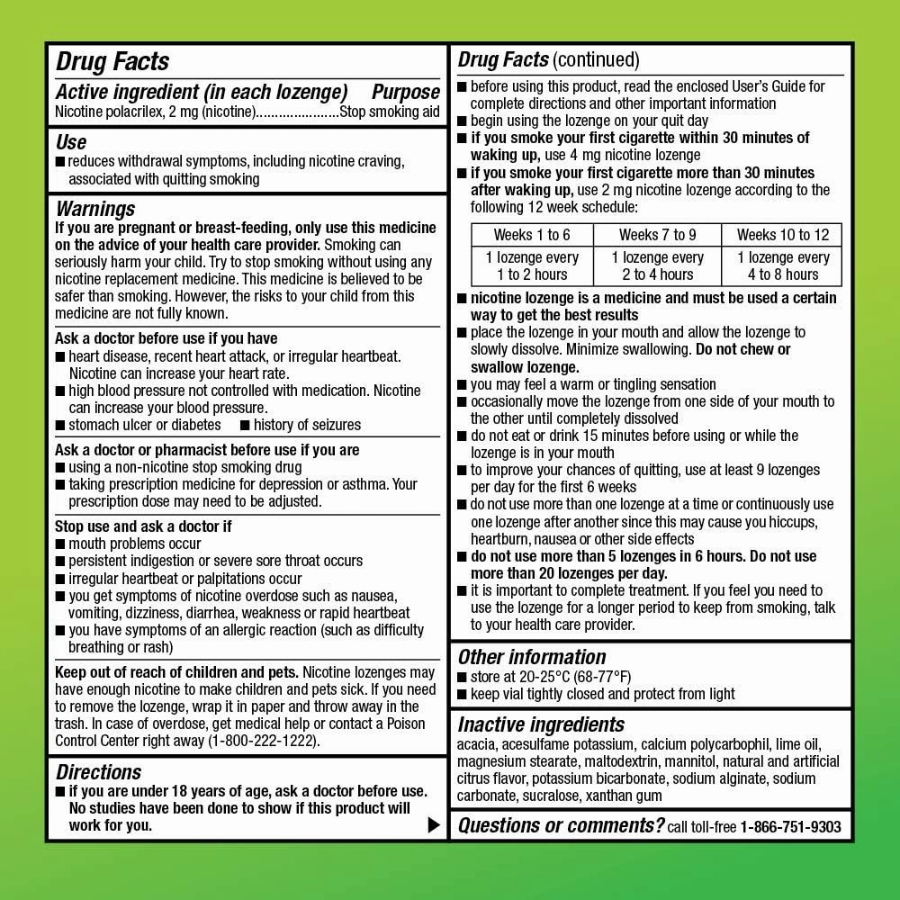 Amazon Basic Care Mini Nicotine Polacrilex Lozenge, 2 mg, Citrus Flavor Stop Smoking Aid, 81 Count