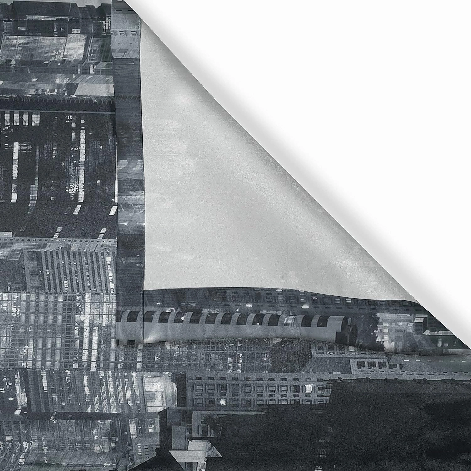 Ambesonne City Kitchen Curtains, Aerial Night of View Hong Kong Skyline Famous Modern Urban Town Metropolis Panorama Image, Window Drapes 2 Panel Set for Kitchen Cafe Decor, 55" x 39", Grey