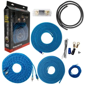 American Bass 4 Gauge CCA Amplifier Kit (Blue)